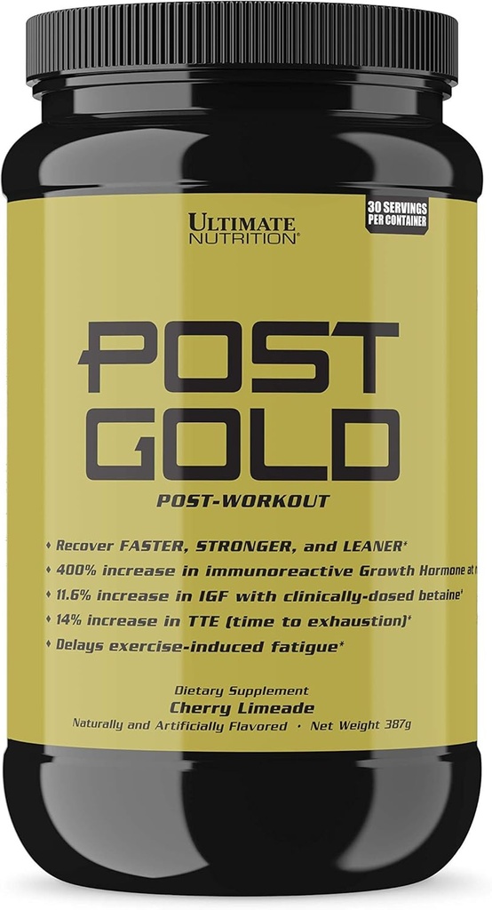 Ultimate Nutrition Post Gold Post-Workout Powder, Muscle Recovery Drink with BCAA, Beta Alanine, Betaine, GABA, Glutamine, 1.07 Pounds, Cherry Limeade