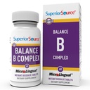 Superior Source Balance B Complex - Energy Support Supplement med folinsyre & B Vitaminer - Understøtter hjerte & Muskelsundhed - B vitamintilskud Immunsundhed - 60 Instant Opløs tabletter