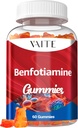Benfotiamin 320mg Gummies med 45 mg L- Leucin Supplement: Essential Vitamin B1 kompleks for mænd og kvinder, non-GMO, Vegan & Gluten- Free - Understøtter Metabolisme, Energi & Nervesystemet sundhed