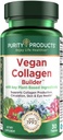 Vegan Collagen Builder - Organic Whole Foods Fruits + Veg, Silica, Lutein, C-vitamin, biotin, Grape Seed - Aminosyrer Glycin, Lysin + Proline Collagen Boostere (30 Servere, tabletter)