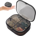 Daily Pill Organizer, 4 Compartments Bærbar Pill Box med Fugt- Proof Design, Cute Medicine Organizer til at holde Vitamin, Fish Oil, Kosttilskud og Medicin