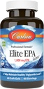 Carlson - Elite EPA perler, 1000 mg EPA Fish Oil, Wild- Fanget, Norwegian Fish Oil Supplement, Sustainable Sourced, Hjælper med at bevare sunde triglyceridniveauer, 60 Softgels