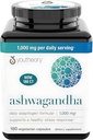 Generisk Ashwagandha Supplement Økologisk KSM- 66 Ashwagandha Vegetarian Supplement 180 Kapsler, 1000 mg per daglig servering, Hjælp Support Sund Stress Management Response, Clear