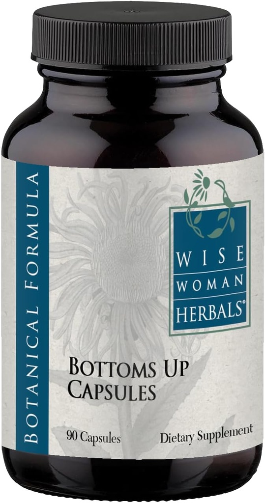 Wise Woman Herbals Bottoms Up Capsules, Herbal Venous Support for Sund Cirkulation, Vein Integrity, og lejlighedsvis Hævelse, Non- GMO, Additional- Free Formel, 90 Veg Caps