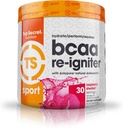 Top Secret Nutrition BCAA Re- Igniter Vegan Aminosyre tillæg med Astaxanthin og Electrolyte, Hydration Blend med kokos vand, 9.80 oz (30 portioner), Raspberry Sherbet