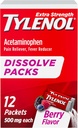 Tylenol Ekstra styrke Opløs pakker, 500 mg Acetaminophen Pain Reliever & Fever Reducer, On- The- Go Powder Packets for Minor Aches & Pains, Ibuprofen- & Aspirin- Free, Berry Flavor, 12 ct