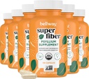Bellway Super Fiber Kapsler (6 Pack) - USDA Organic Psyllium Husk Kapsler - Daily Psyllium Husk Fiber Supplement for fordøjelse sundhed og regelmæssighed, Plant baseret, Non- GMO, Kosher - 960 Kapsler