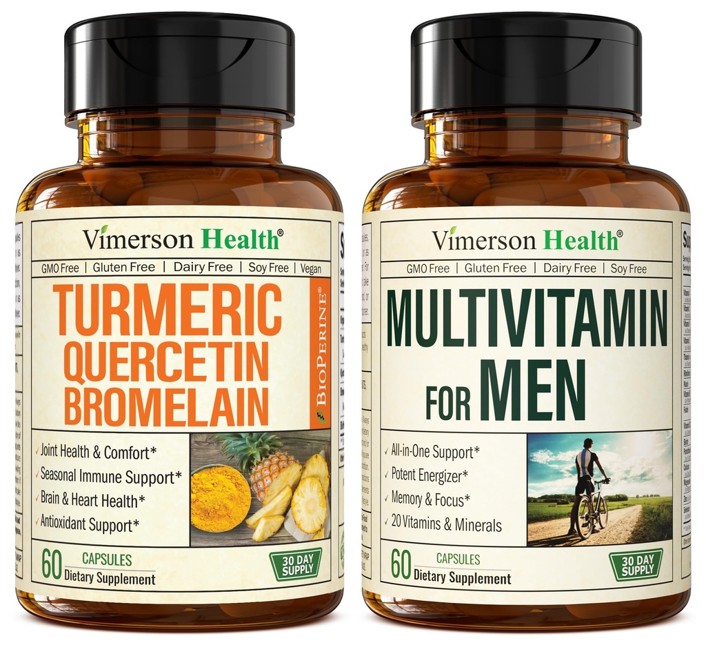 Quercetin med bromelain & gurkemeje & Komplet multivitamin til mænd