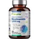 biophix B-3 Nicotinamid 1500 mg 60 tabletter Maksimal styrke - Nicotinsyre Niacin Natural Flush- Free Vitamin Formel - Understøtter hud celle sundhed