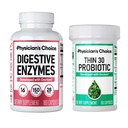 Lægens CHOICE - Beat Bloat + Support Weight Management Bundle: Digitale enzymer 180ct + Thin- 30 Probiotisk 60ct - Value Pack