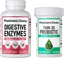 Lægens CHOICE - Beat Bloat + Support Weight Management Bundle: Digitale enzymer 180ct + Thin- 30 Probiotisk 60ct - Value Pack