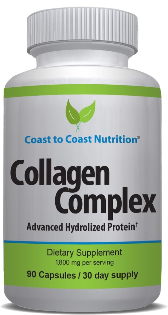 Multi Collagen piller - Hydrolyseret Collagen Kosttilskud til kvinder eller mænd - Multi Collagen kapsler Peptider til hud, rinkler, negle, hår & fælles støtte - naturlige protein supplement - 90 kapsler