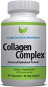 Multi Collagen piller - Hydrolyseret Collagen Kosttilskud til kvinder eller mænd - Multi Collagen kapsler Peptider til hud, rinkler, negle, hår & fælles støtte - naturlige protein supplement - 90 kapsler