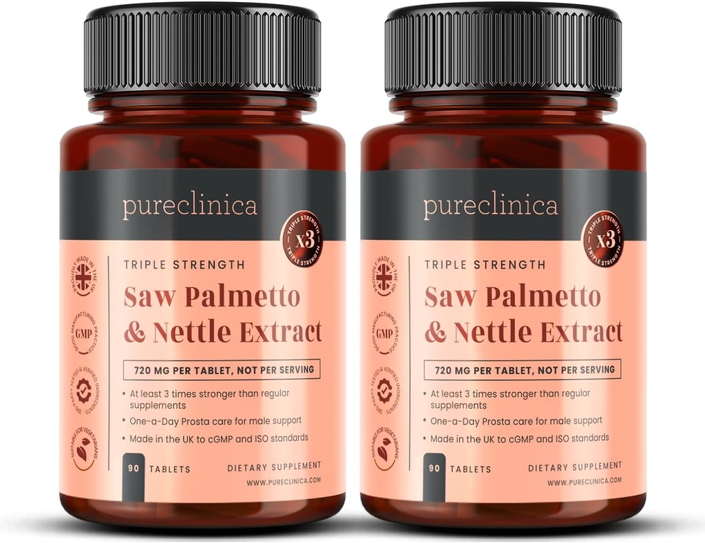 2 - Pack Triple Strength Saw Palmetto & Nettle Root - 180 tabletter