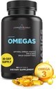Livingood Daily Fish Oil Omega 3 Supplement, EPA og Dha fra Wild Caught Fish, Omega 3 Fedtsyrer til hjerte, hjerne og fælles sundhed for mænd og kvinder, Gluten Free, 30 Day Supply, 60 Softgels