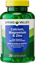 Calcium, magnesium, zink & vitamin D3. Spring Valley Calcium Magnesium med Plus vitamin D3 kapsler Kosttilskud, 250 Count Bundle med Lualls 45 Diabetes Decoded