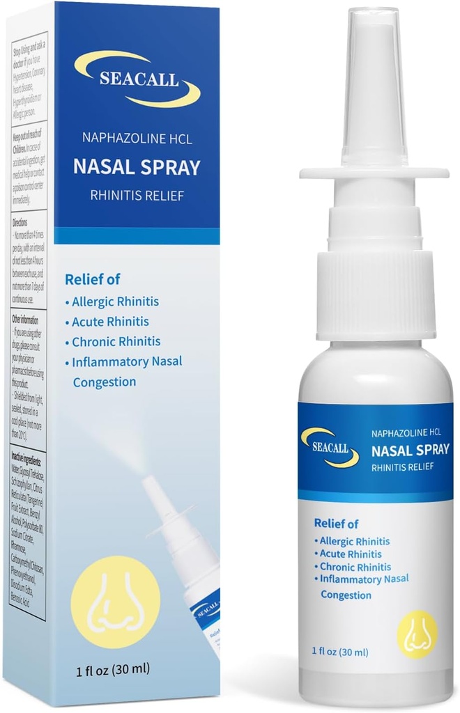 Nasal Spray, Rhinitis Spray Relief fra Allergisk Rhinitis, Assists in skylning Nasal irritanter, Relieves Tør Næse Symptomer & Reducerer Nysen, Kløe, Runny Næse & Congestion (30ml / 1 fl oz)