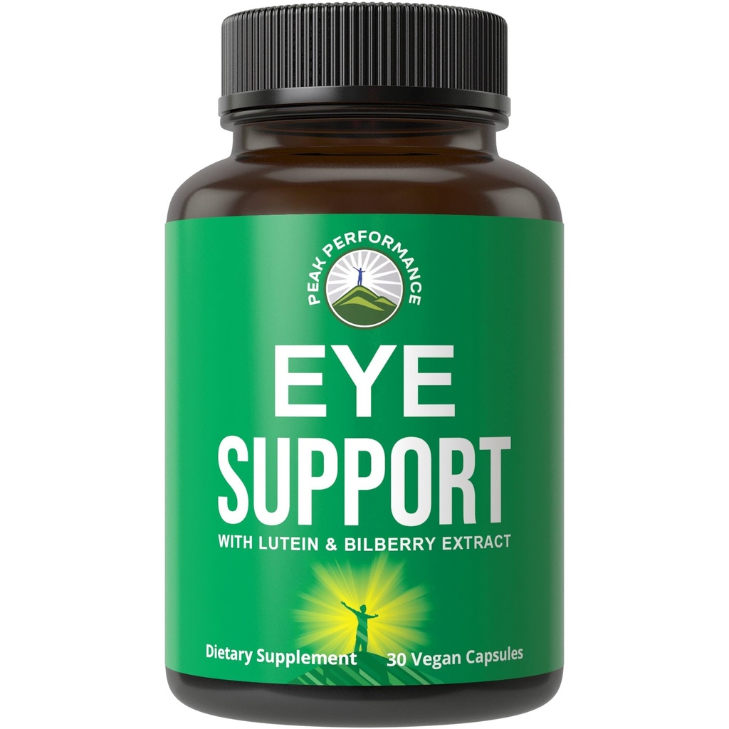 Peak Performance Eye Vitaminer - Macular Support Supplement med Lutein, Zeaxanthin, Astaxanthin, Carotenoider, Bilberry Extract. Kapsler til Aging Eyes, Computer, Smartphone Brugere. Undgå degenerering