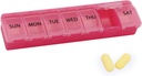 Silicone Weekly Pill Organizer 7 Day Pill Box Medicine Box Daily Arthristis- Friendly, Large Medicine Case Compact Pill Container til Pill, Vitamin & Fish Oil (Pink)