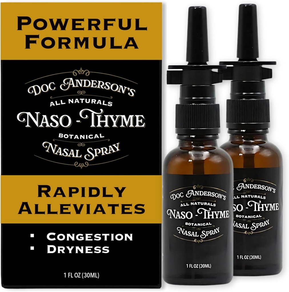 Doc Anderson 's Botanical Nasal Spray - Natural Congestion Relief med Aloe & Thyme til Clearer Breathing, Combat Irritants, og Fugt, Lavet i USA (2 Pack)