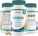Daglig Thyroid Boost Advanced Formel med jod Ashwagandha Vitamin B12 Zink og Selenium til energi Metabolisme og Focus 60 kapsler