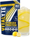 Vitalyte Electrolyte Powder Drink Mix, Isotonic Electrolyte Hydration Mix, Gluten Free Post Workout Powder Mix, pakke med 1, 35 oz., Lemon Flavor