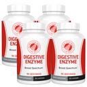 Sølv Fern Brand Ultimate fordøjelsesmiddel supplement - 4 flasker - høj styrke, Multi Enzyme - fordøjelsesbesvær & mad tolerance - Amylase, protein, cellulose, mere