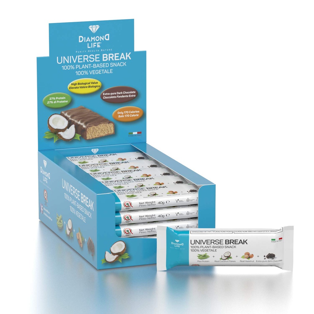 UNIVERSE BREAK - Coconut Arv - perfekt afbalanceret lavkalorie plant-baseret bar - Diamond Life