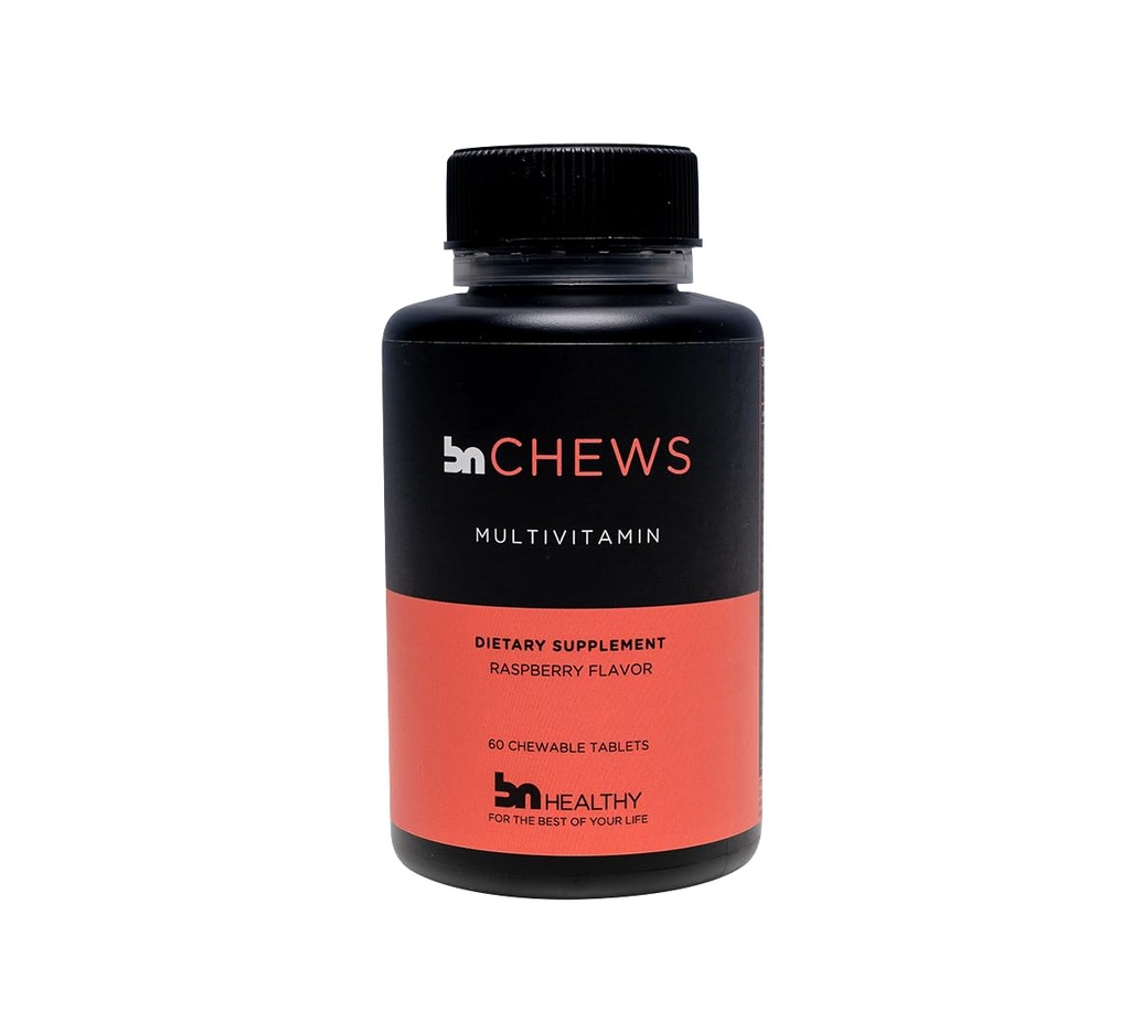 BNSund Chewable Bariatric Multivitamin med jern, Vitamin B12, Lækker Raspberry Flavor - 60 Ct - 30-60 Day Supply.