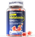 Sugar Free Melatonin Gummies 10mg 20mg Magnesium Glycinate Melatonin for Adults, Ashwagandha, L-Theanine, B6, B12, Lemon Balm and Chamomile for Deep Relaxation, Antioxidant, Vegan, 60 Day