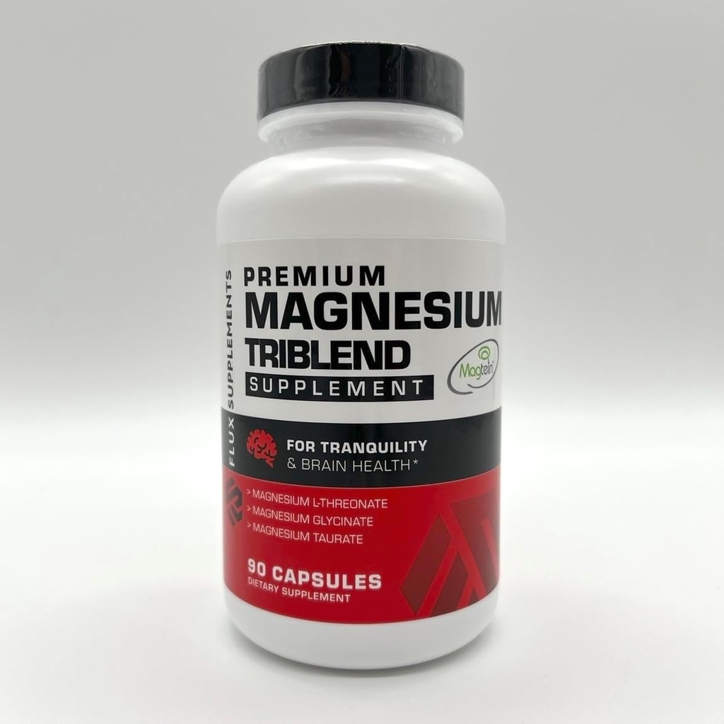 Magnesium Triblend - Magtein L-Threonate for Memory - Glycinate for Sleep - Taurate for Vascular Health, Cramps & Recovery - High Bioavailability Chelated Magnesium Complex