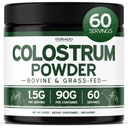 Colostrum Supplement Powder 90g (60 Serveringer på 1,5 g Pure Bovine Colostrum Std. at indeholde 20% IgG immunoglobuliner) Græs Fed pulver - Ingen Fillers, Tredjeparts testet, Unflavored & USA Made