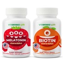 Børn Melatonin 1mg tyggetabletter + biotin 5000mcg tyggetabletter Bundle