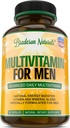 Men's Multivitamin Supplement for Energy, Focus and Performance. Mens Vitamins A, C, D, E & B12, Zinc, Calcium, Magnesium & More. Multi Vitamin 60 Capsules Made in The USA