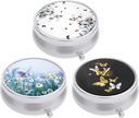3 Pack Pill Box, Lille Pill sag for purse & Pocket, Cute Travel Medicine Organizer, Portable Medicine Container Holder til at holde vitaminer, Medicin, Fish Oil & Supplement, Butterfly