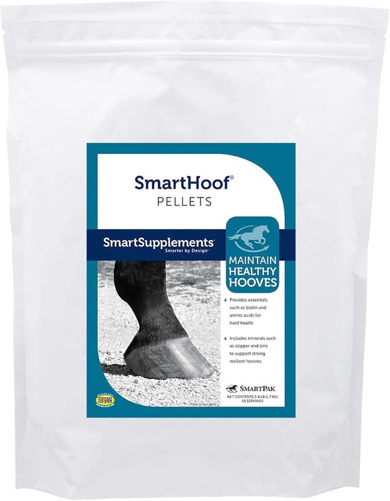 SmartHoof Pellets ttesmå 124; Horse Biotin fælles støtte supplement med væsentlige mineraler for sunde Hooves ttesmå 124; Indeholder methionin, lysin, kobber, zink og mere; 56 Servering