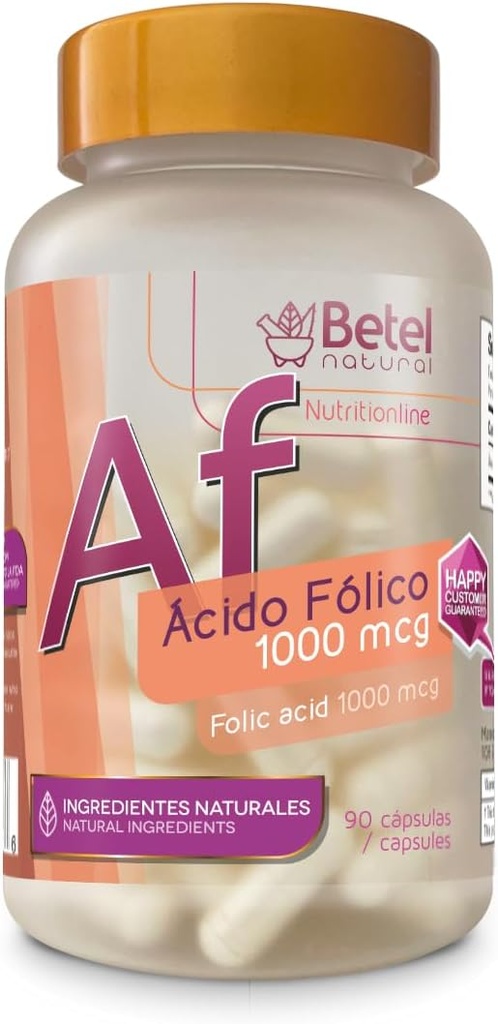 Betel Natural Premium Acido Damico Capsulas 1000 mcg - 90 Caps