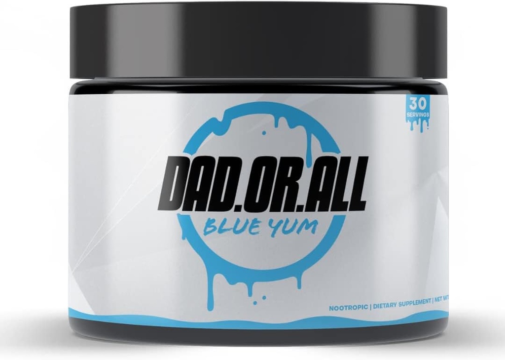 DADORALL Nootrop Powder for Energy and Focus, 124; No Sugar Focus Energy Drink Mix with Nootrop Supplements, 200mg Coffein, for voksne, 5g Per Scoop, 5.29 Ounces, (Blue Yum, 30 Servering Pack af 1)