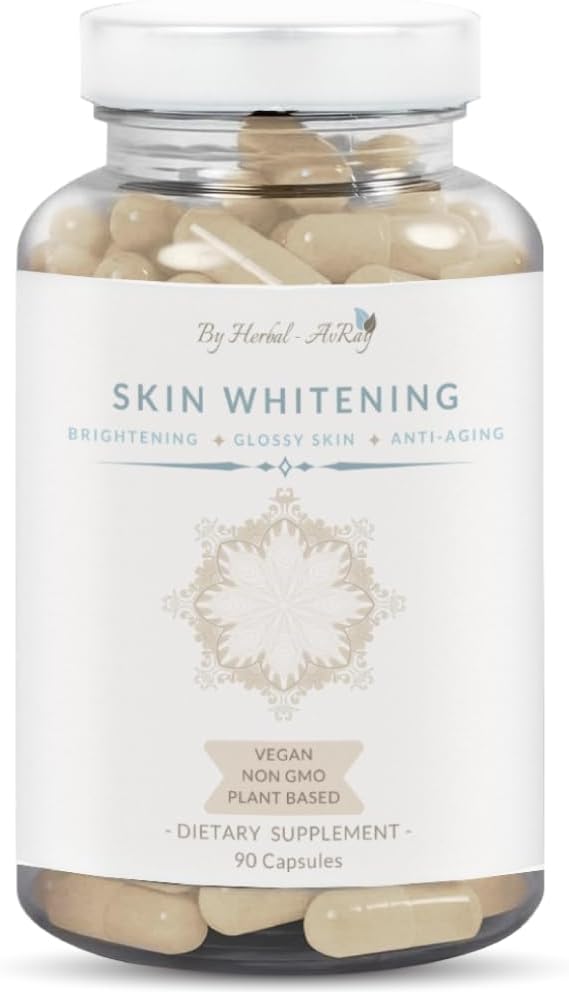 Glutathion Skin Whitening Pills - Natural Lightening Pills with Collagen, Acne Scars & Dark Spot Remover, Skin Bleaching Supplement med Anti- Aging & Antioxidant Effect, 90 Vegan Kapsler