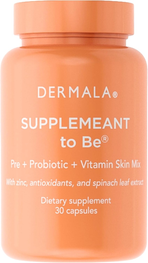 Dermala # FOBO SUPPLEMEANT to be Acne Supplement # 124; Alle naturlige daglige Prebiotika Probiotika Vitaminer Hud Mix med Zink124; Forbedre Clear Blemish- Free Radiant Skin gennem balancering Gut sundhed