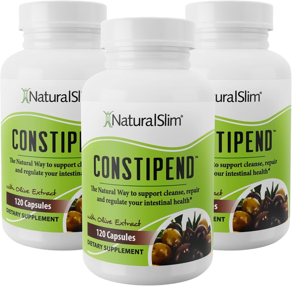 Naturalslim Magnesium Oxide - Constiple for Constipation Relief, Colon Cleanser & Stylleblødgøringsmidler til kvinder & mænd med Magnesium Citrat, Aspartat, & Olive Extract - 120 Vegetabilske kapsler 3 Pack