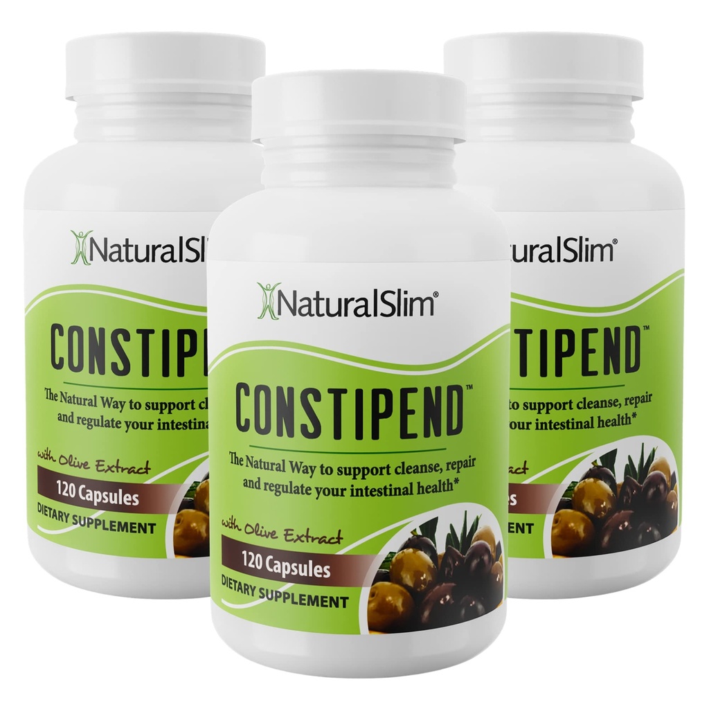 Naturalslim Magnesium Oxide - Constiple for Constipation Relief, Colon Cleanser & Stylleblødgøringsmidler til kvinder & mænd med Magnesium Citrat, Aspartat, & Olive Extract - 120 Vegetabilske kapsler 3 Pack