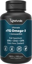 Naturalis Ultimate rTG Omega 3 Fish Oil 1800mg fra Wild New Zealand Tuna - Full Spectrum Omega3s EPA, DHA & DPA - Sustainable Sourced, Non- GMO, Gluten Free - 90 Softgels