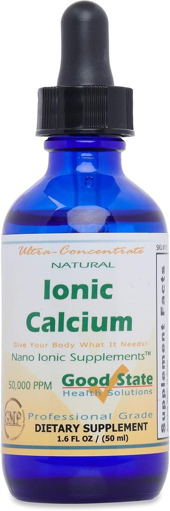 God tilstand; 124; Natural Ionic Calciumcarbonat 124; Flydende koncentrat • 124; Nano Sized Mineral Technology • 124; Professional Grade Kosttilskud • 124; Understøtter sunde knogler, mandoner og lightere • 124; 1.6 Fl oz Flaske (50 ml)