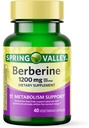 Spring Valley Berberine Kosttilskud - Metabolisme Support - 1200mg kapsler, 40ct
