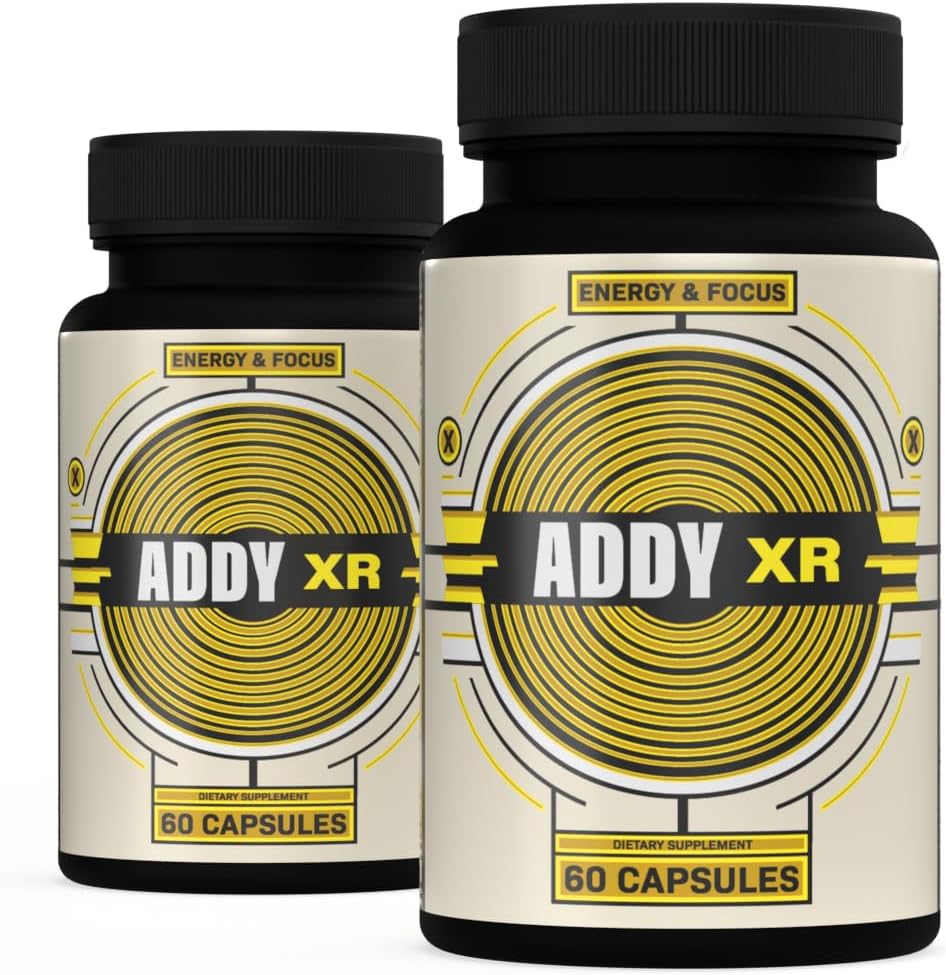 ADDY XR - Adderall Alternativ - Luksus Energistyring - Focus & Energy Supplement - High End Brain Booster - Focus, Energy, og Hukommelse Support Vitaminer - Clean Energy - Sharp Focus - 2 Pack (2)