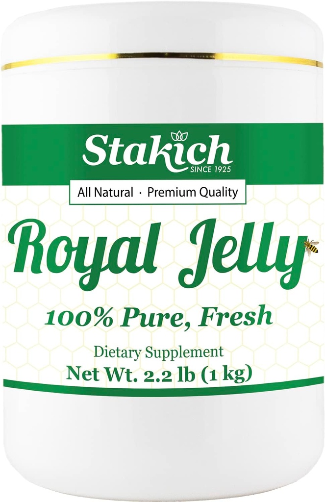 Stakich Fresh Royal Jelly - Pure, All Natural - Ingen tilsætningsstoffer / Flavors / Konserveringsmidler Tilføjet - 1 Kilogram (2.2 Pounds)