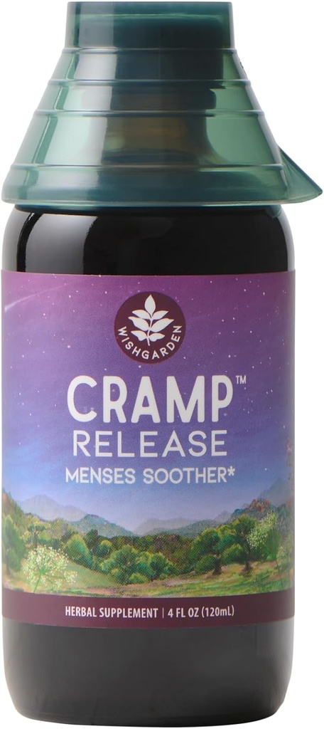 WishGarden Urter Cramp Release - Natural Herbal Menstrual Cramp Relief supplement med Cramp Bark, Fast- Active Tincture Sothes Periode Cramp, Understøtter en sund hormon cyklus, Mood & Afslapning, 4oz