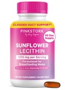 Pink Stork Sunflower Lecithin Supplement - 1200 mg for cogged Milk Ducks - Amning Essentials for Postpartum Moms - Understøtter Breast Milk Flow - 60 Softgels