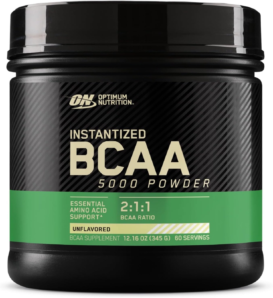 Optimum Nutrition Instantised BCAA Powder, Unflavored, Keto Friendly Forgrenet Chain Essential Aminosyrer Powder, 5000mg, 60 Servering (Packaging May Vary)